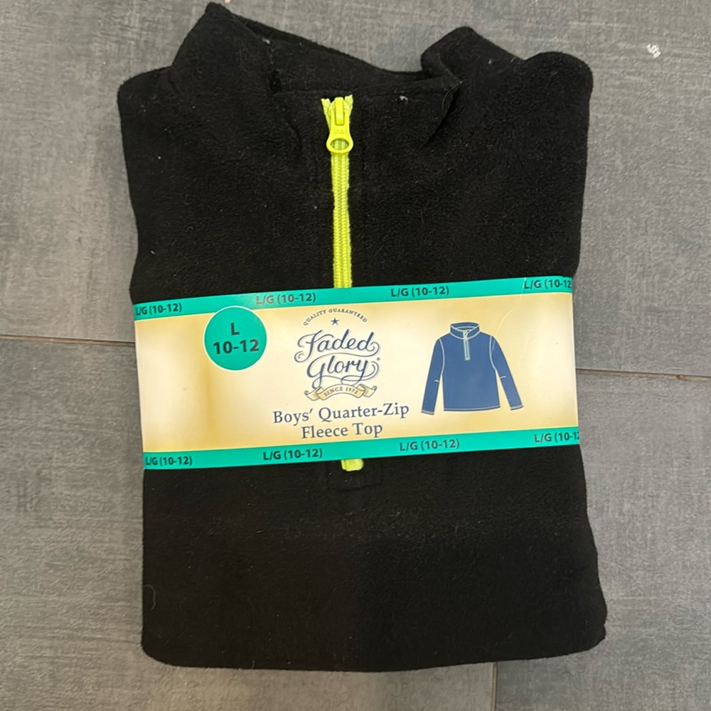 Faded Glory Boys Quarter Zip Fleece Top